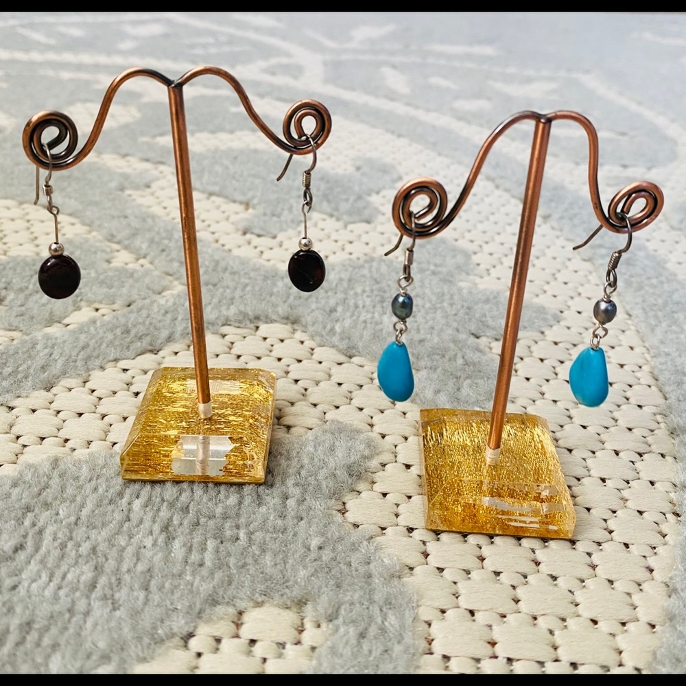 Handmade gemstone earrings in garnet and sodalite